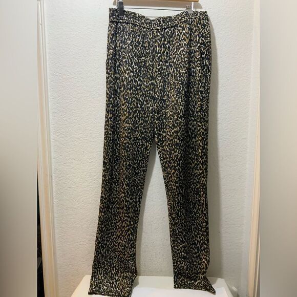 Kobi Halperin  Womens Beige Metallic  Leopard Animal Printed Pants M - Picture 1 of 5